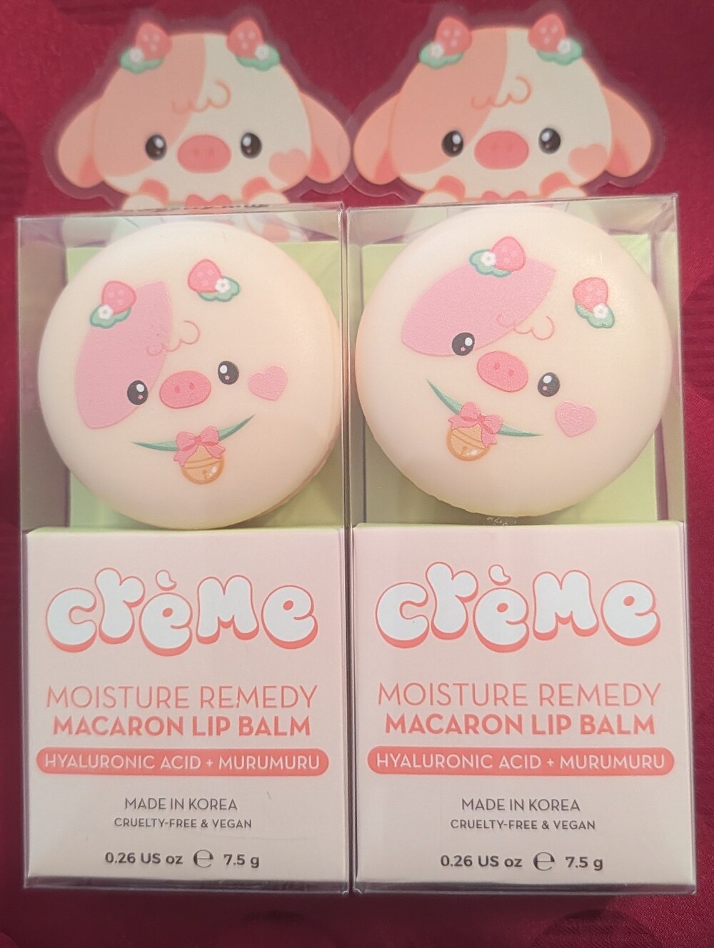 🐮2 Of The Crème Shop Crème Moisture Remedy Macaron Lip Balm - Strawberry Milk